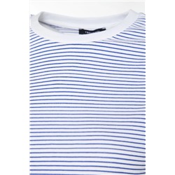 Lacivert Çizgili Bisiklet Yaka Çizgili Örme T-Shirt TBBSS23BF00068