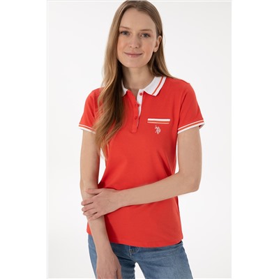 Kadın Kırmızı Polo Yaka Tişört
