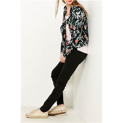 Chaqueta floral Negro y verde