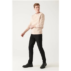 Avva Erkek Siyah Düz Yıkama Esnek Standart Fit Normal Kesim Jean Pantolon B003504