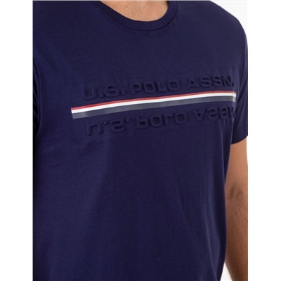 EMBOSSED SIGNATURE STRIPE JERSEY T-SHIRT