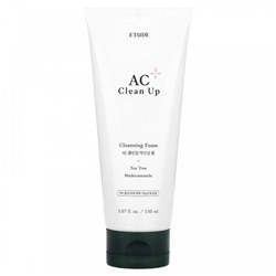 ETUDE HOUSE AC Clean Up Cleansing Foam Пенка для умывания с экстрактом чайного дерева и мадекассоидом 150мл