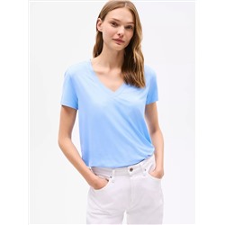 Relaxed Fit Drapey V-Neck T-Shirt