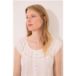 Camisón "maternity" algodón marfil