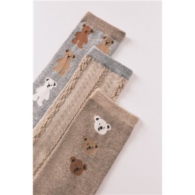 Pack 3 calcetines largos algodón osos