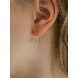 Серьги детские из золочёного серебра с фианитами 925 пробы 166з бесцветный