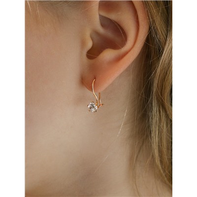 Серьги детские из золочёного серебра с фианитами 925 пробы 166з бесцветный