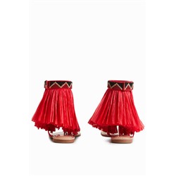Sandalia plana flecos Stella Jean