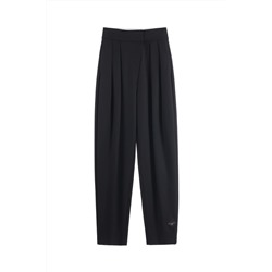 Pantalón carrot de tiro alto Negro