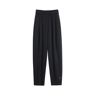 Pantalón carrot de tiro alto Negro