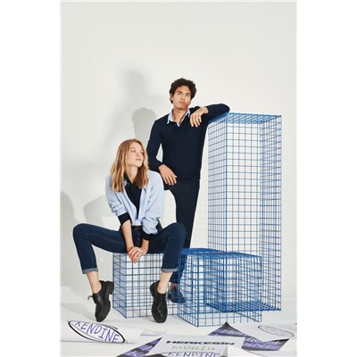 Lacivert 3 Düğmeli Polo Yaka Regular Fit Standart Kesim Triko Kazak