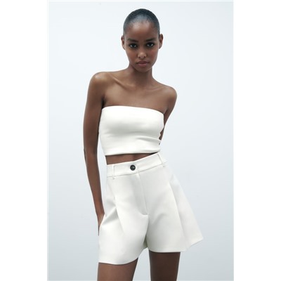 HIGH-WAIST SHORTS WITH PLEATS