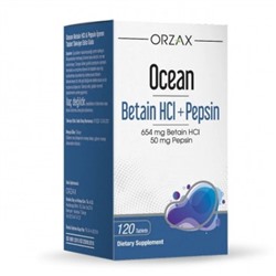 Бетаин и пепсин ORZAX Ocean betaine hcl + pepsin, 120 таблеток