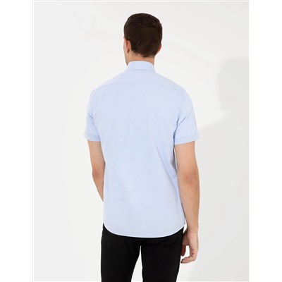 Açık Mavi Regular Fit Kısa Kollu Gömlek