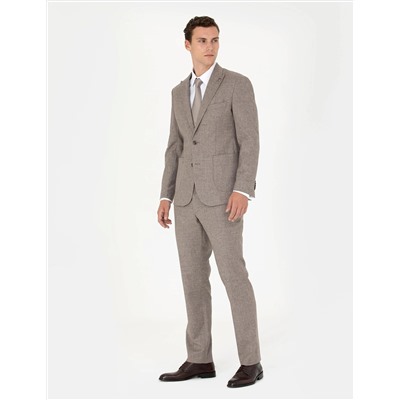 Açık Kahverengi Slim Fit Takım Elbise