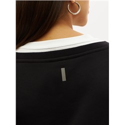 Oversize свитшот POLYMITAM из 100% хлопка с флуоресцентной вышивкой