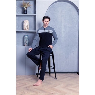 AHENGİM Man Erkek Pijama Takımı Interlok Öön Orta Parçalı Pamuklu Mevsimlik M70052267 1-2-10001210