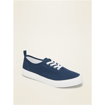 Twill Uniform Elastic-Lace Sneakers for Girls