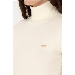 Kadın Krem Balıkçı Yaka Sweatshırt