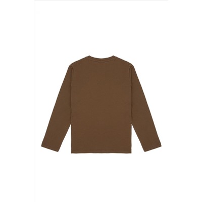 Erkek Çocuk Haki Basic Sweatshirt