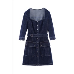 Vestido camisero vaquero Azul