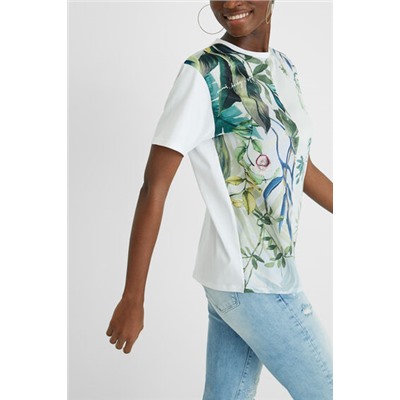 Camiseta bimateria tropical