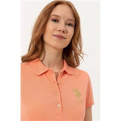 Kadın Somon Basic Polo Yaka Tişört