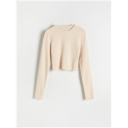 Kurzes Top aus Rippstrickjersey