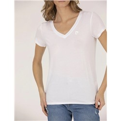Beyaz Comfort Fit V Yaka Basic Tişört