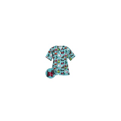 UA Best Dressed Pooch Amazing Aqua Print Scrub Top