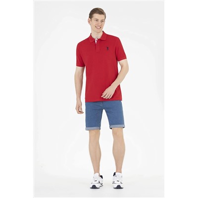 Erkek Kırmızı Basic Polo Yaka Tişört