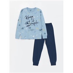 LC Waikiki Bisiklet Yaka Baskılı Uzun Kollu Erkek Çocuk Pijama Takımı, LCW Kids                                            
                                            Bisiklet Yaka Baskılı Uzun Kollu Erkek Çocuk Pijama Takımı
