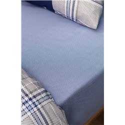 Vardan King Size %100 Pamuk Ranforce Baskılı Nevresim Takımı - Lacivert/Gri