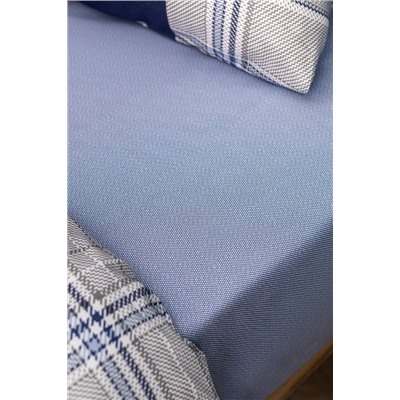 Vardan King Size %100 Pamuk Ranforce Baskılı Nevresim Takımı - Lacivert/Gri