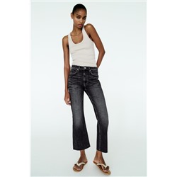 MID-RISE FLARED CROPPED TRF JEANS