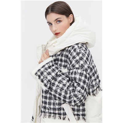 Anorak con capucha Negro y blanco