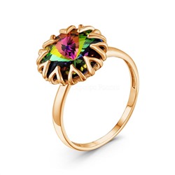 Кольцо из золочёного серебра с кристаллом Swarovski Мистик 925 пробы 0004кз-001VM