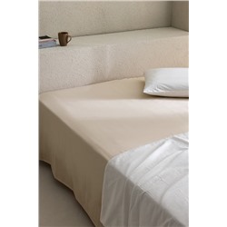 Manon King Size %100 Pamuk Ranforce Lastiksiz Çarşaf - Bej