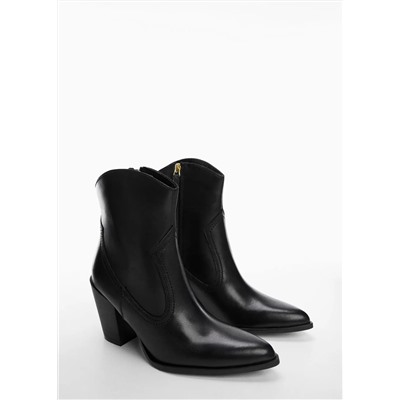 Botín piel estilo cowboy -  Mujer | MANGO OUTLET Melilla