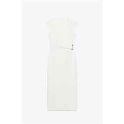 MIDI DRESS WITH BROOCH