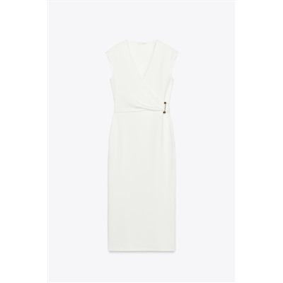 MIDI DRESS WITH BROOCH