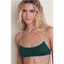 Sujetador top algodón copas extraíbles verde