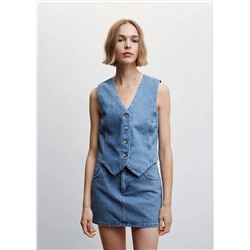 Chaleco vaquero costuras -  Mujer | MANGO OUTLET Melilla