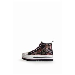 Sneakers altas plataforma patch oriental
