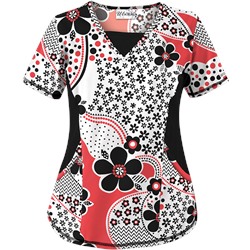 UA Garden Whimsy Poppy Print Scrub Top