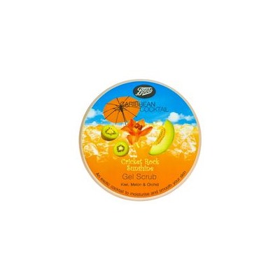 Гель-скраб для тела Cricket Rock Sunshine серии Caribbean Cocktail с киви, орхидеей и дыней от Boots 200 мл / Boots Caribbean Cocktail Cricket Rock Sunshine Gel Scrub 200 ml