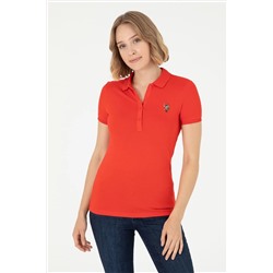 U.S. Polo Assn., Kadın Kırmızı Polo Yaka Tişört 50280067-vr030