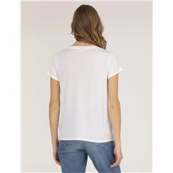 Beyaz Comfort Fit V Yaka Basic Tişört