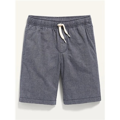 Textured Canvas Non-Stretch Jogger Shorts for Boys