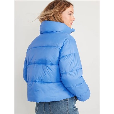 Water-Resistant Frost Free Short Puffer Jacket for Women